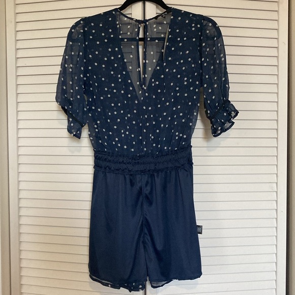 TRIXXI ROMPER WOMEN SIZE M NAVY  POLK DOT NEW - Picture 12 of 16